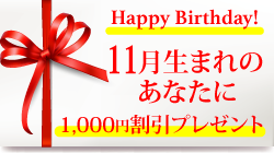 11月生まれのあなたに☆
バースデープレゼント♪